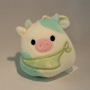 SOLD-Belana the Cow Squishmallow clip with bandana